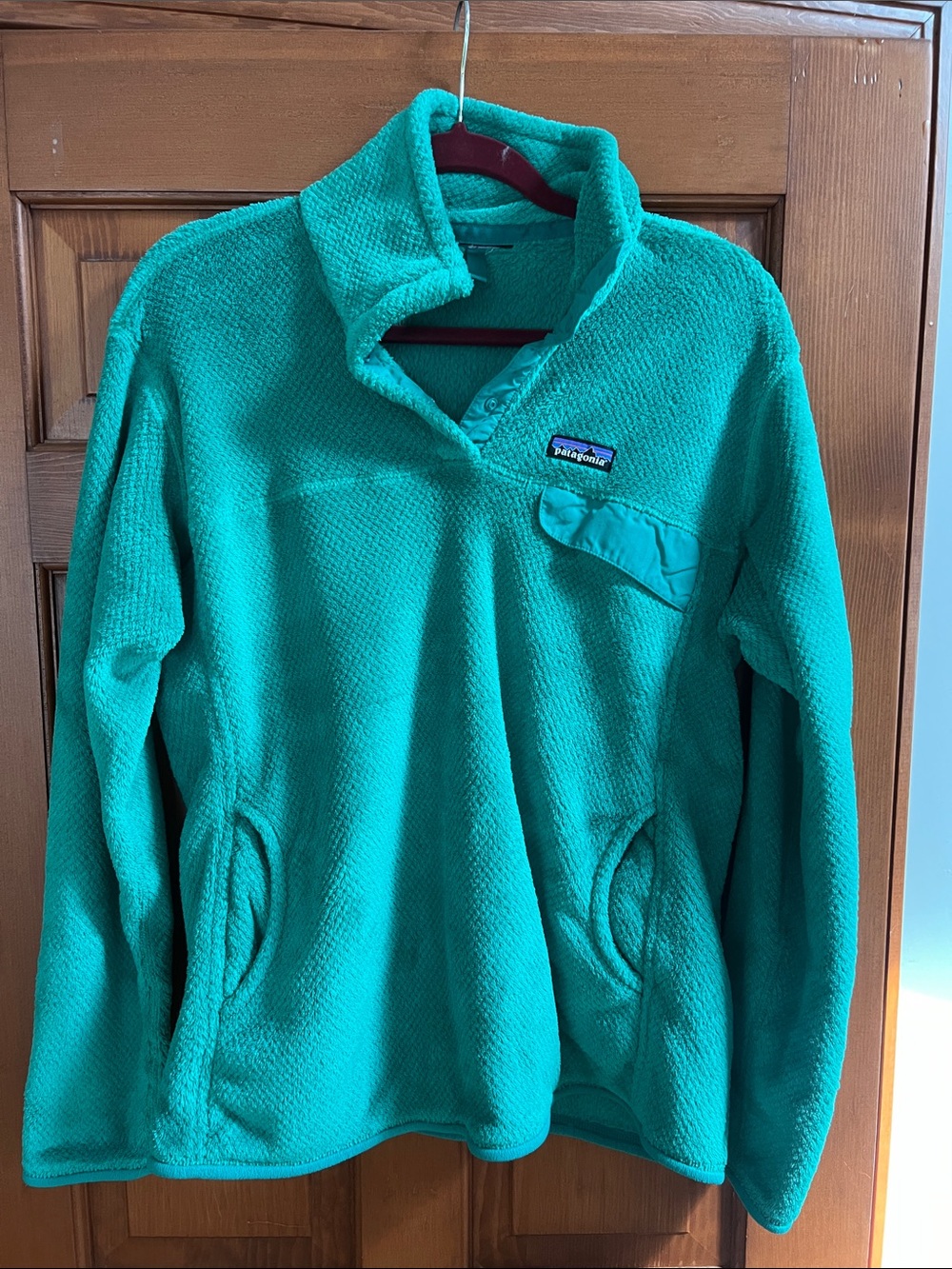 Patagonia Women’s Teal Pullover Fleece Snap Pullover